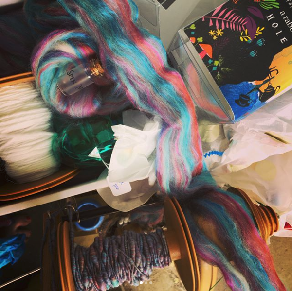 pinkytrussellSometimes the #unboxing gets forgotten because the content was so amazing!! This months #fiberbox from @paradisefibers is so pretty I had to #corespin it!! Love my monthly fiber surprises from them:) 